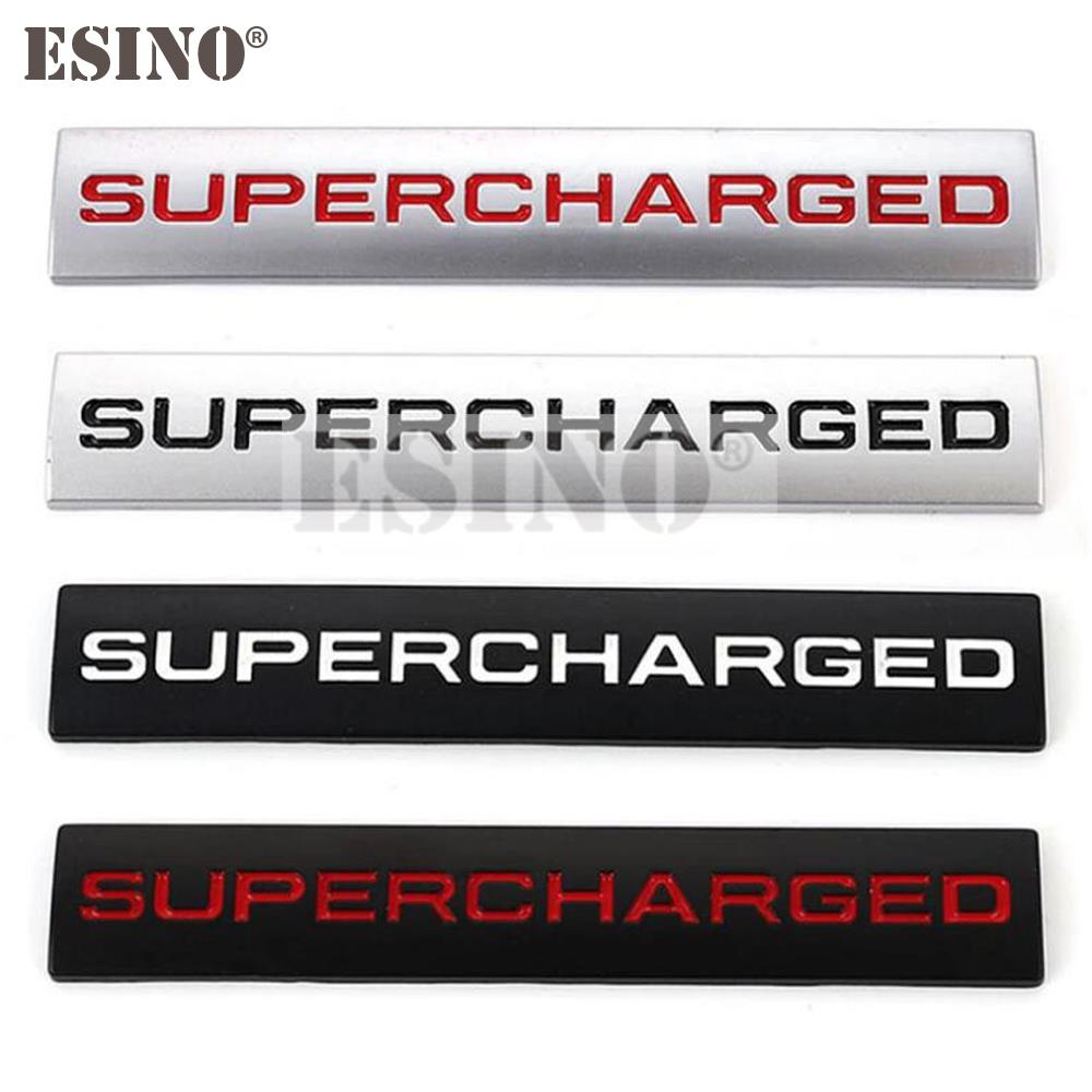 Car Styling Supercharged Logo 3D Metal Chrome Zinc Alloy Emblem Badge Decal Auto Accessory for Land Rover Ranger Rover XS4