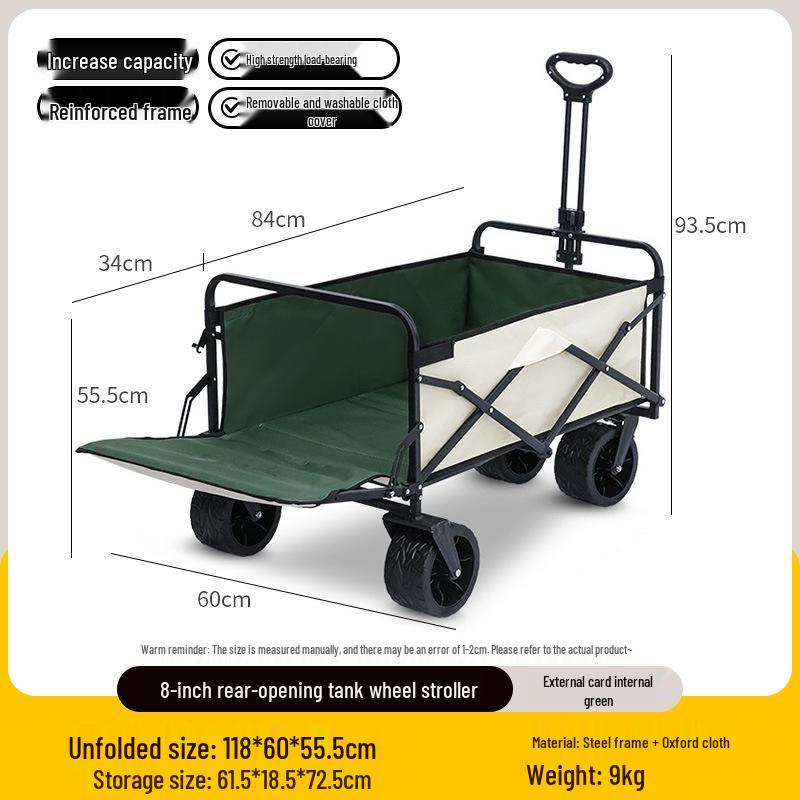 Collapsible Outdoor RV Camp Trolley - Compact Handcart for Express Delivery and Gathering Essentials