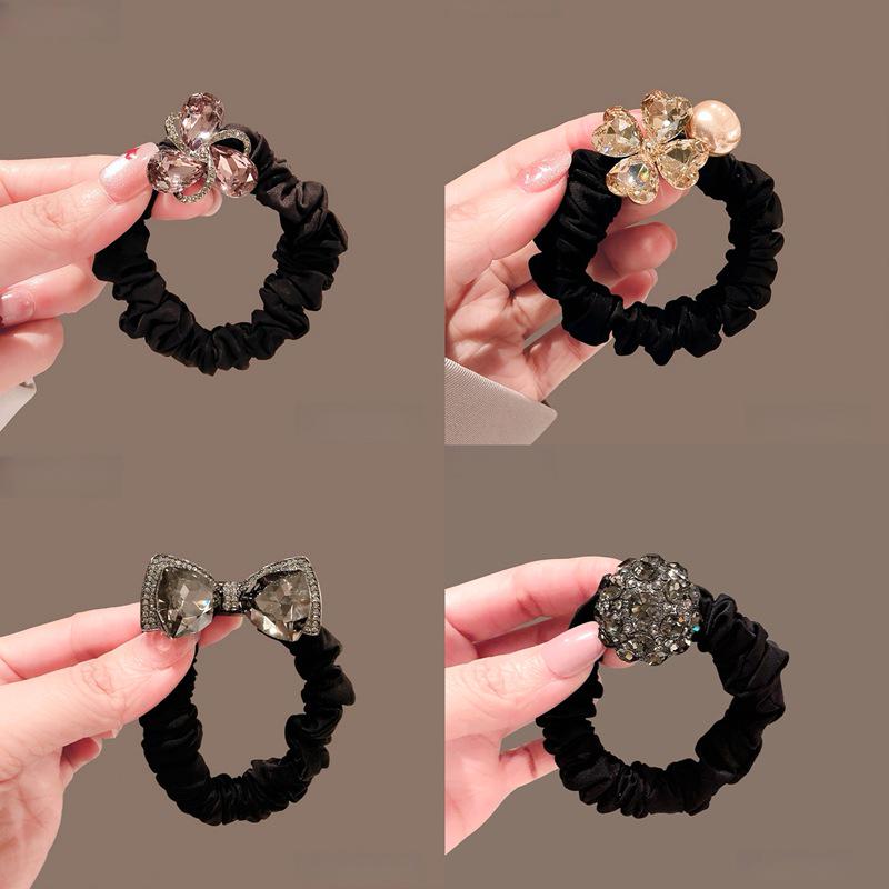 Exquisite Forest Style Butterfly Crystal Hair Ties - Durable Rubber Bands for Women