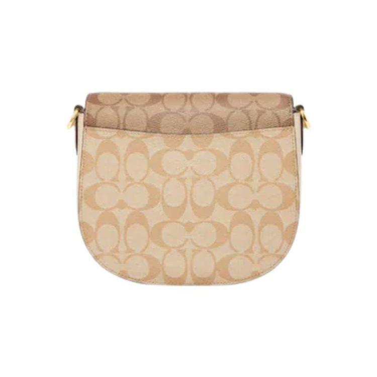 Coach Morgan 20 Snap Closure Detachable Shoulder Strap Leather Saddle Bag Crossbody Shoulder Bag Small Women bags Light-Khaki CH507-IMOT4