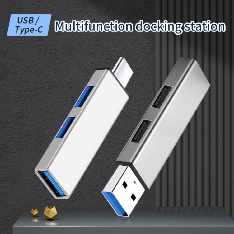 Efficiency USB C Hub 3Ports USB3.0 Hub for 5Gbps Data Transfer USB2.0 480Mbps
