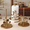 Yangyizhi Paper Towel Holder Countertop, Bird Ginkgo Rose Roll with Stable Base, Vintage Metal Toilet Stand for Kitchen, Living Room, Restaurant