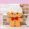 Adorable Gingerbread Man Plush Toy Cozy Cushion Soft Gift For Christmas Decoration