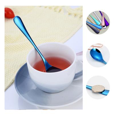 1 Adet Düz Renk Paslanmaz Çelik Kahve Çay Krem Kokteyl Karıştırma Kaşığı Çatal Bıçak Takımı