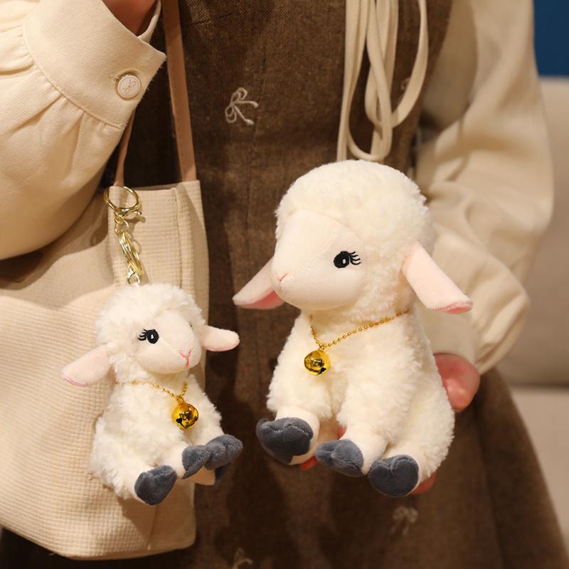 White Sitting Lamb Doll Stuffed Kawaii Grassland Animal Plush Toy Adorable Appeasing Plushie Gift