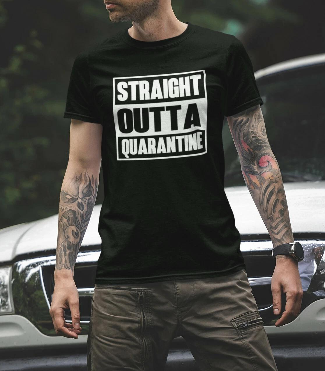 Straight Outta Quarantine Shirt Stay Safe Social Distance Distancing T-Shirt 3XL