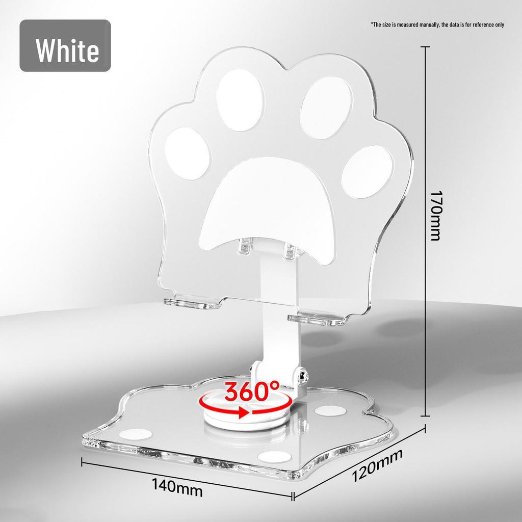Foldable Cat Paw Phone & Tablet Stand: Rotating Holder for Desk, Office, and Live Broadcasts