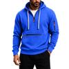 Men's Color Athletic Pullover Hoodie with Zip Arm Pockets, Casual Sweatshirt for Fall Winter