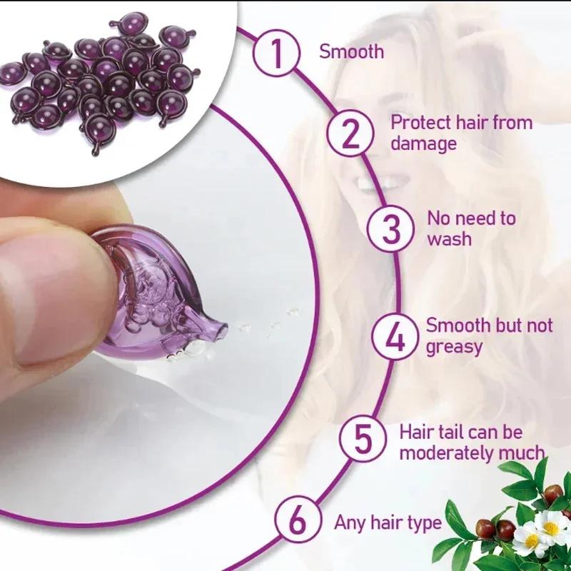 Capsula Vitamina Capelli Olio Cheratina Ripristino Rapido Capelli Morbidi Lisci Lucidi Cura Nutrire Riparare Capelli Danneggiati Trattamento Punte Secche Produc
