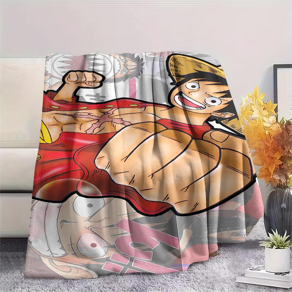 One Piece Character Print Flannel Blanket,High Quality Comfortable for All Seasons,Home Decor,Warmth and Comfort,Perfect for Christmas Gifts