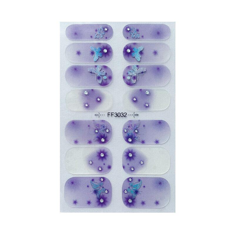 3D Butterfly Nail Sticker Full Wraps Foils Waterproof Nail Polish Decals DIY AU