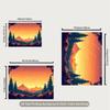 2D Starry Meteor Mountain Backdrop 2D Sunset Pine Forest Photo Background for Photography Decor