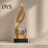 Exquisite Home Accents for Shelves Abstract Decorative Sculpture with Clear Crystal Ball, Modern Flowing Curve Tabletop Decor Statue Elegant