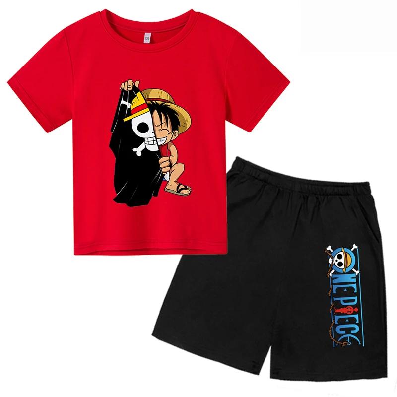 Copii Seturi pentru copii Anime One Pieces Luffy Gear 5 Tricou Cosplay Băieți Luffy Boy Tricouri din desene animate Copii Vară Topuri cu mânecă scurtă