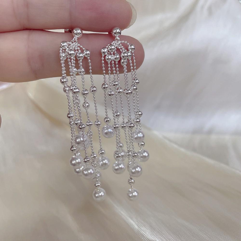 Французские ретро серьги с жемчужной кисточкой - Элегантные, легкая роскошь для женщин