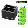 For GoPro 8 7 5 6 battery+4 Solts LED Light Battery Charger Storage Box With usb cable For Gopro Hero 8 7 hero 5 HERO 6 Camera