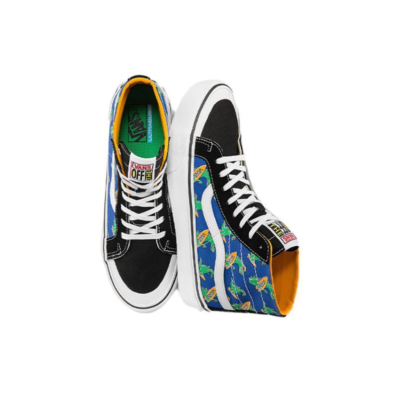 Vans Unisex SK8 HI High Top Sneakers Blue/Yellow/Green Vans VN0A3MV1A5F