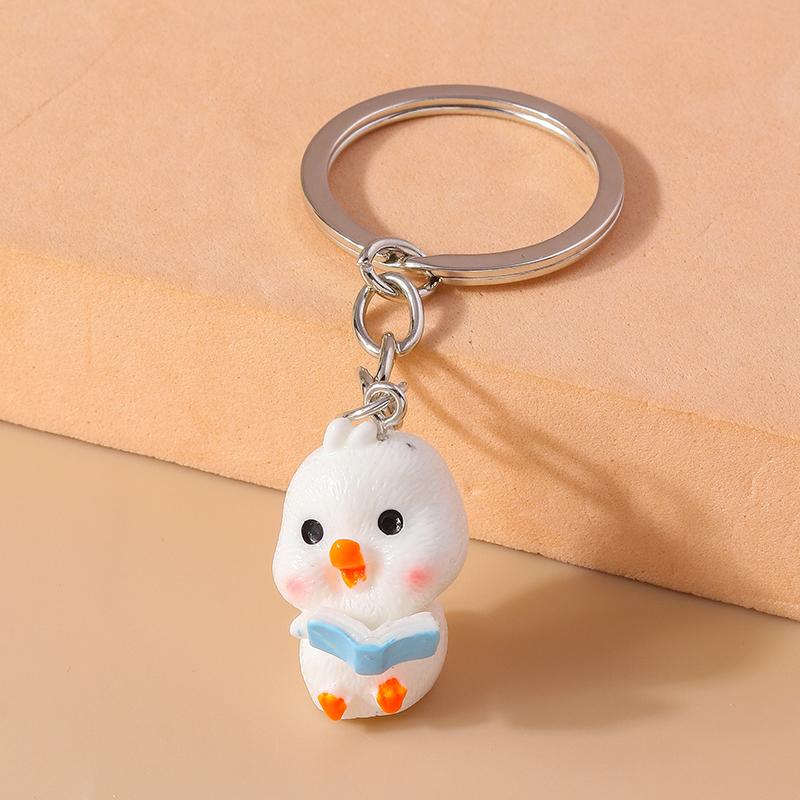 Cute Resin Cartoon 3D Elephant Keychain Animal Keyrings Pendants for Car Key Holder Handbag Decor Jewelry Gifts