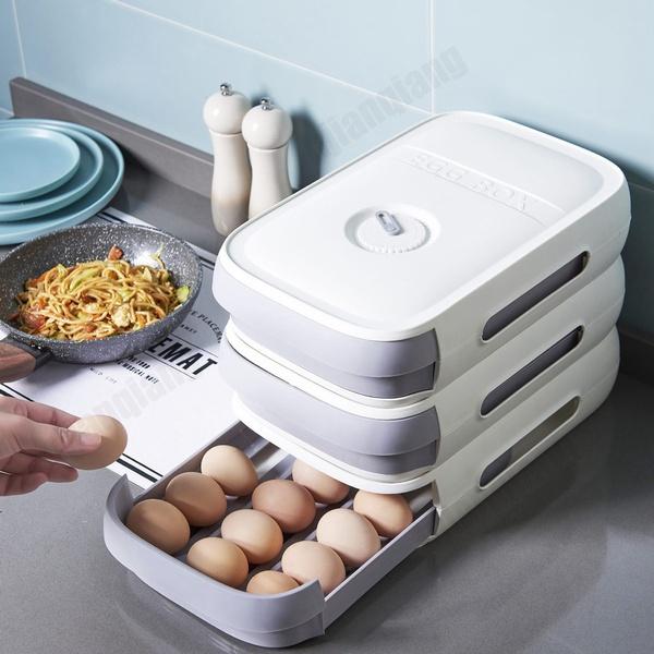 Egg Storage Container Household Colourful Multi-Layer Egg Fresh Storage Box for Kitchen Fridge