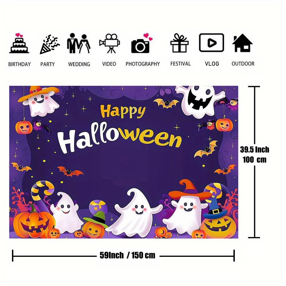Halloween Background Image - Cartoon Halloween Photo Background - Pumpkin Moon Photography Background - Happy Halloween Party