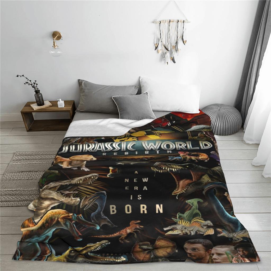 Jurassic Spinosaurus World Dinosaur 2025 Flannel Blankets Super Warm Throw Blanket for Child Bedroom Bedspread Sofa Bed Cover