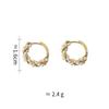 PONYKISS  Sterling Silver Needle Distort Pearl Round Hoop Earrings for Women Trendy Fashion  Minimalist Accessories