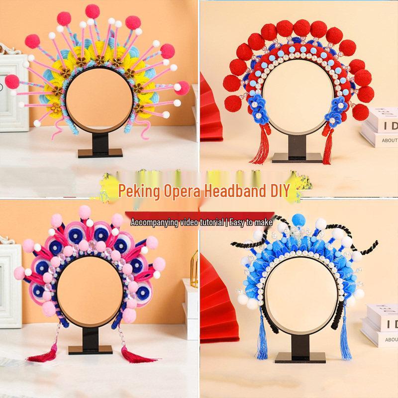 DIY Peking Opera Headband & Hair Accessories Kit for Dragon Boat Festival Team-Building Activity