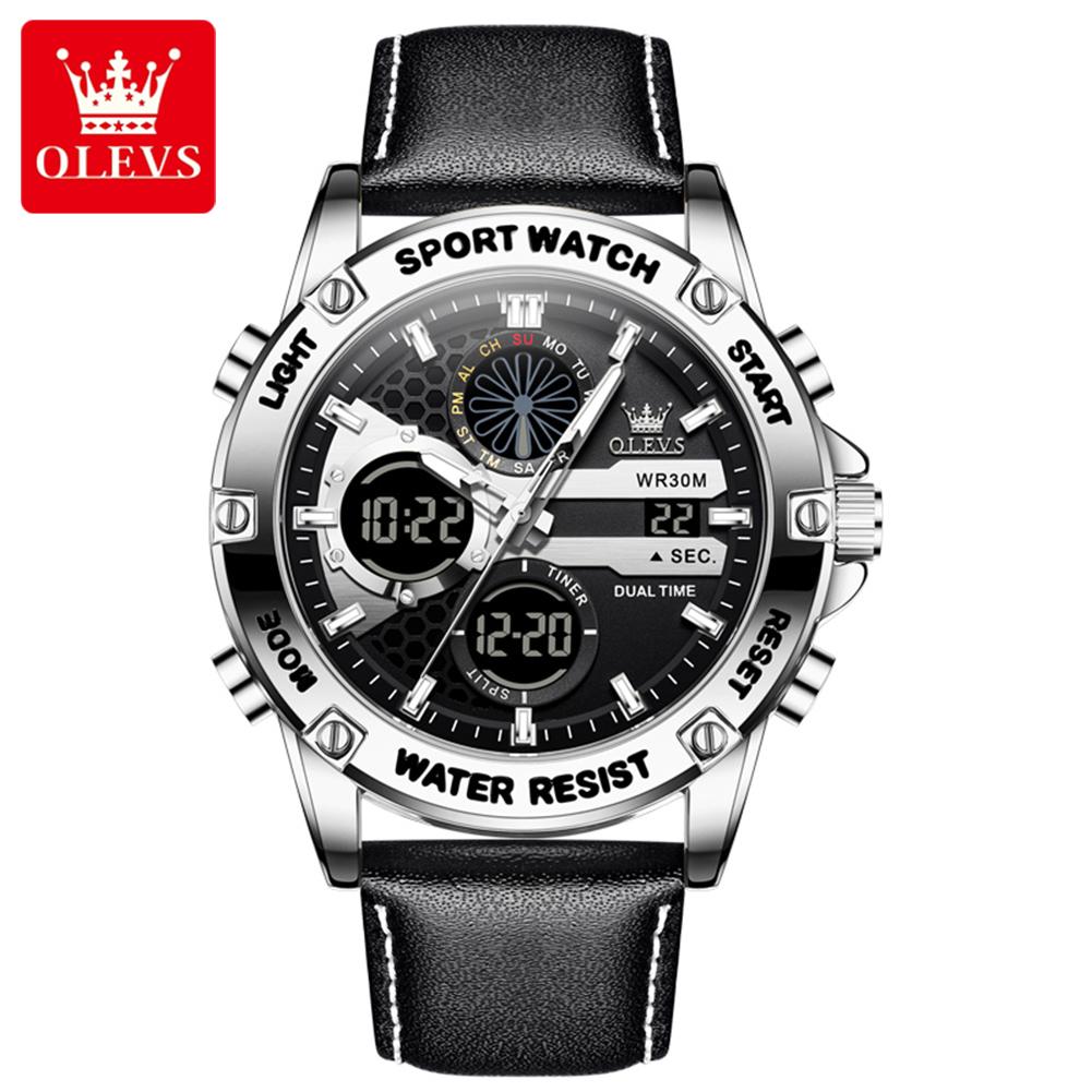 OLEVS 1110  Oem Custom logo Sport Luxury Brand Fashion Classic Multifunctional Chronograph Calendar Digital Watch for Man