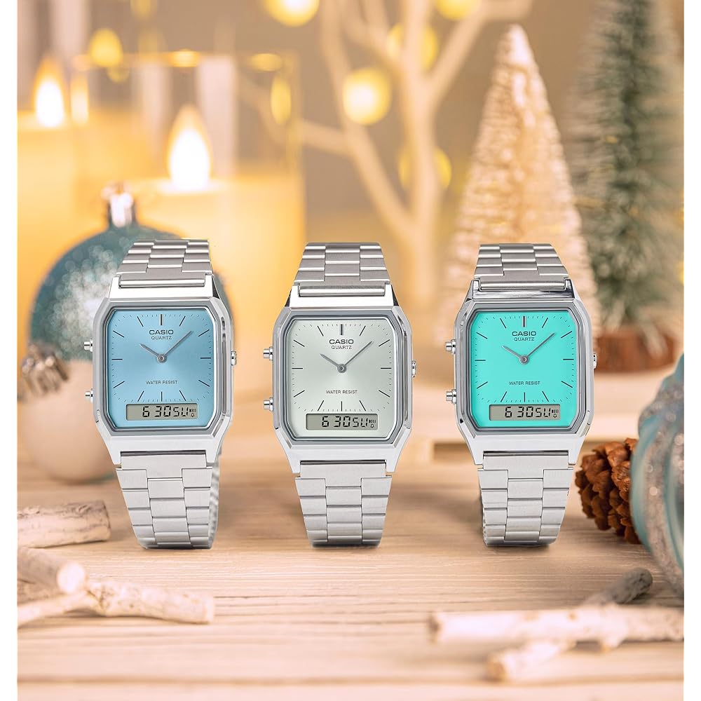 Casio Women's Analog Quartz Watch with Stainless Steel Strap AQ-230A-2A1MQYES, Silver