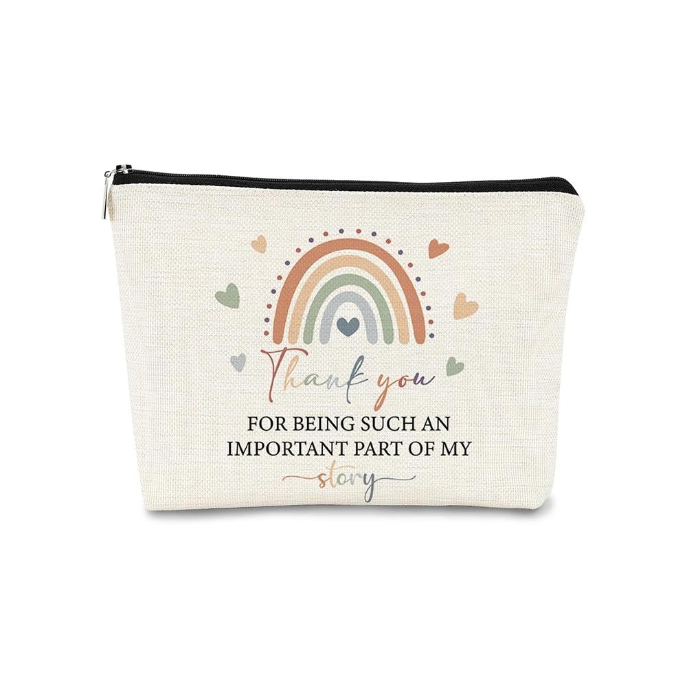 Teacher Makeup Bag Appreciation Back To School Thank You Gifts Small Cosmetic Organizer Bag for Graduation Birthday Party Gifts