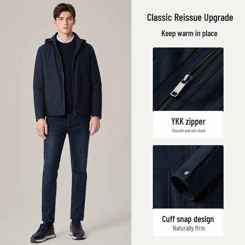 EMZ Erdos Men's Hooded Windproof Cotton Jacket