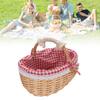 Picnic Basket with Removable Liner Hand Woven Empty Picnic Hamper Basket with Handle for Easter Camping Wedding Gathering