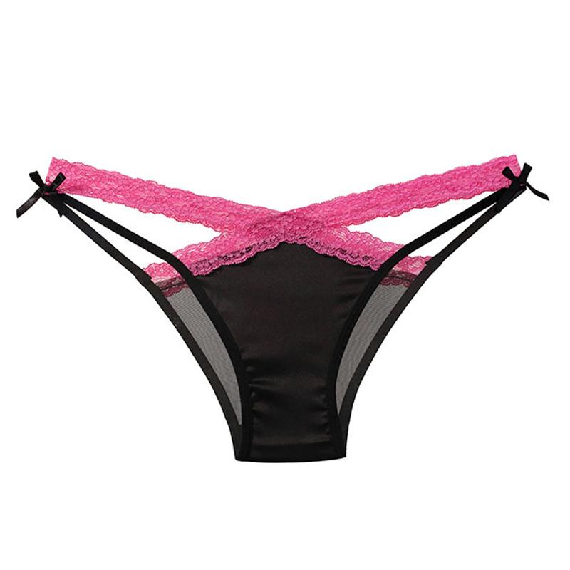Dámské Sexy spodní prádlo G String Krajkové Kalhotky Dámské Nízký pas Cross Bandage Transparentní Pokušení Spodní prádlo Pohodlí Intimní