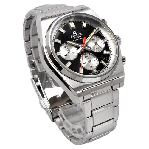 CASIO EDIFICE Men's Chronograph Watch EFB-730D-1AV with Sapphire Crystal and Black Dial, Overseas Model