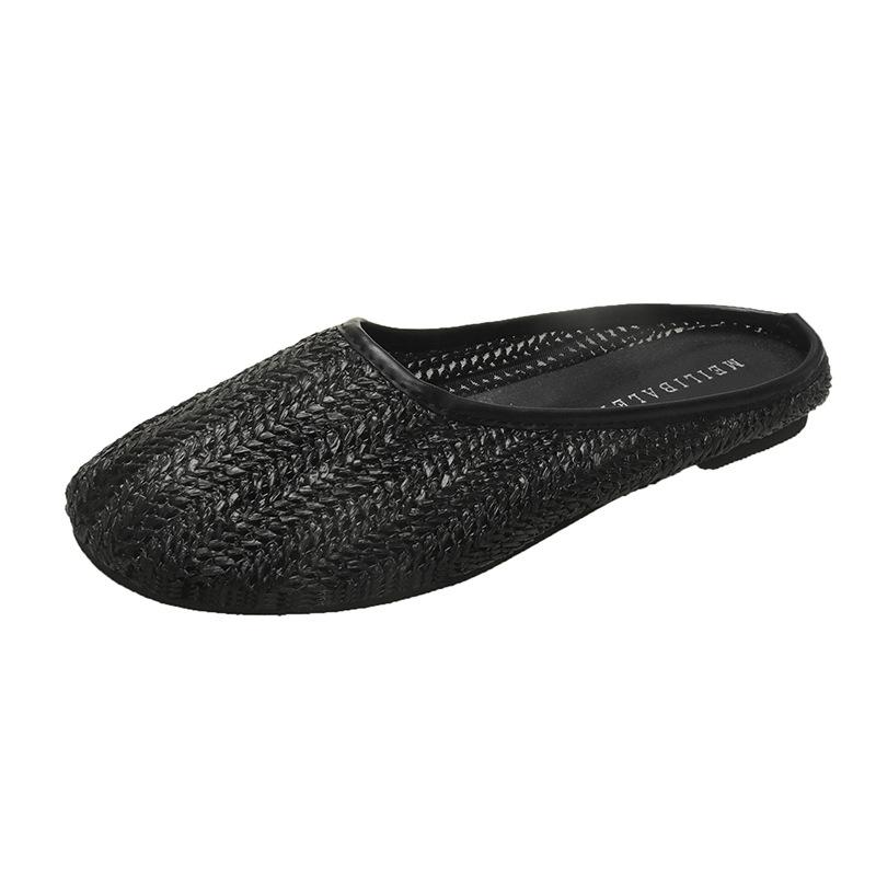 Breathable Woven Bag Head Cool Slippers Women's Summer Wear Soft Bottom 2025 Premium Slippers