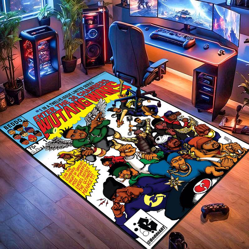Hip-Hop-Rapper-Teppich, geeignet für Wohnzimmer, Schlafzimmer, Spielzimmer, Computerraum und Heimdekoration.