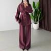 26 Europe, America, Amazon Cross-border Women's Clothing New Commuter Wind Lapel Collar Suit Top with Wide-leg Pants Set