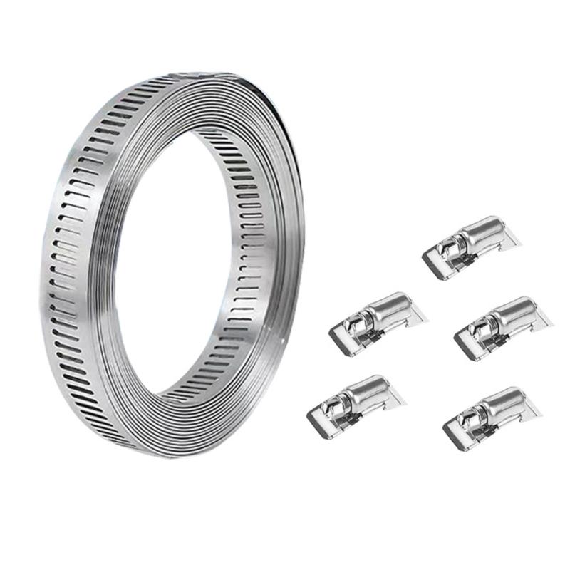 Metal Steel Hose Clamp Strap Screw Band with Fasteners Adjustable Worm Gear Hose Clamps Pipe Ducting Hose Clamp 1