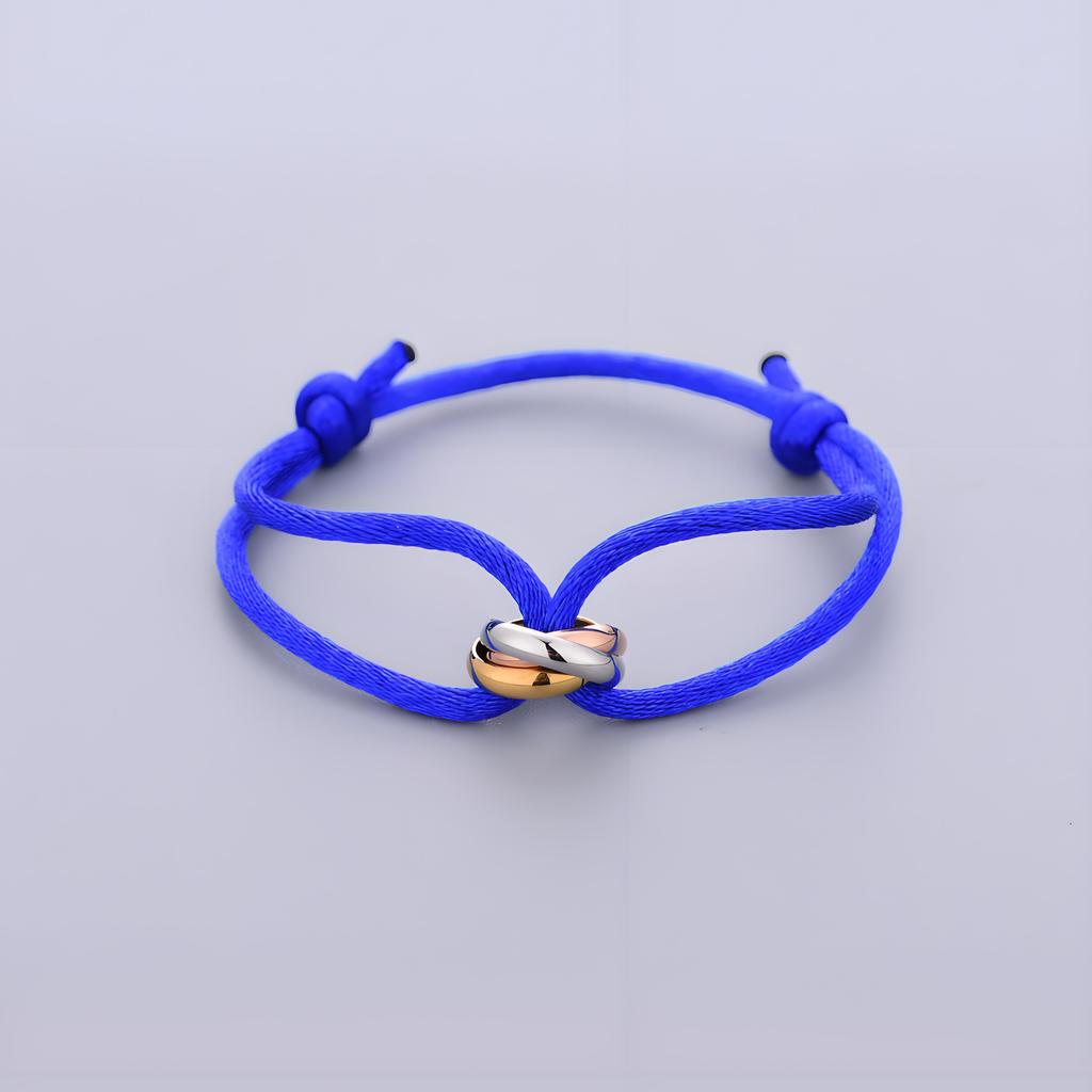 Trinity Bracelet Stainless Steel Circle Women's Bracelet Different Colors of Rope Classic Popular Tricolor GradientJewelry