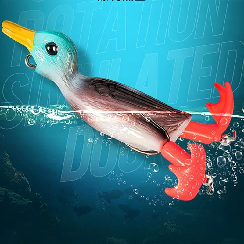 Doppelpropeller Schwimmende Ente Angelköder Haken Ente Oberflächenköder Schwimmköder Künstliche Plätschernde Spritzende Füße