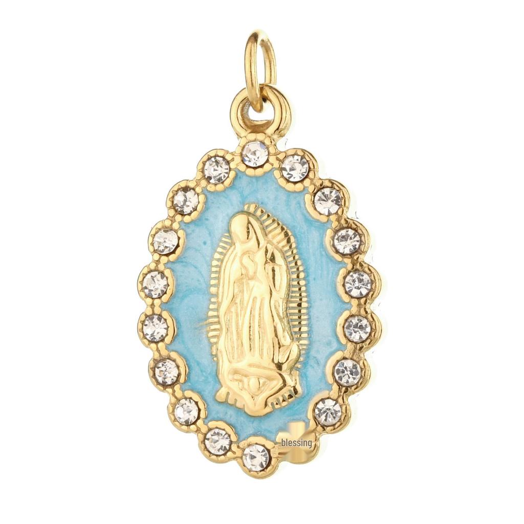 Jomfru Maria Rustfritt Stål Anheng Charm for DIY Smykker - Halskjede- og Nøkkelringtilbehør