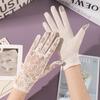 Summer Lace Non Slip All Finger Touchscreen Sunscreen Gloves for Riding Outdoor Driving Anti Ultraviolet Ice Silk Gloves