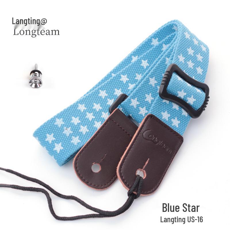 

Soft Leather Ukulele Strap with Cotton Cross-Body Design синий
