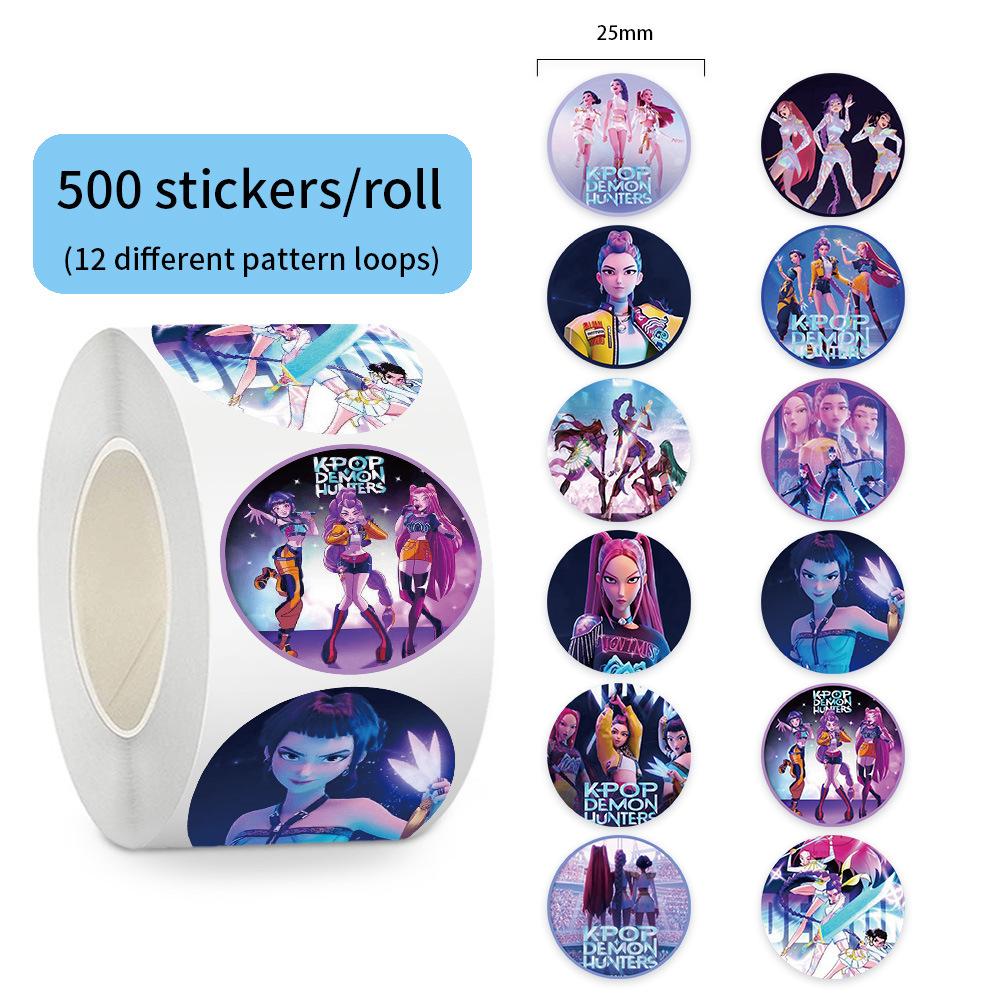 500Pcs/Roll Popular Anime  K-Pop Stickers Tiger Theme Diy Waterproof Decals For Scrapbook Phone Luggage Skateboard Laptop Decor