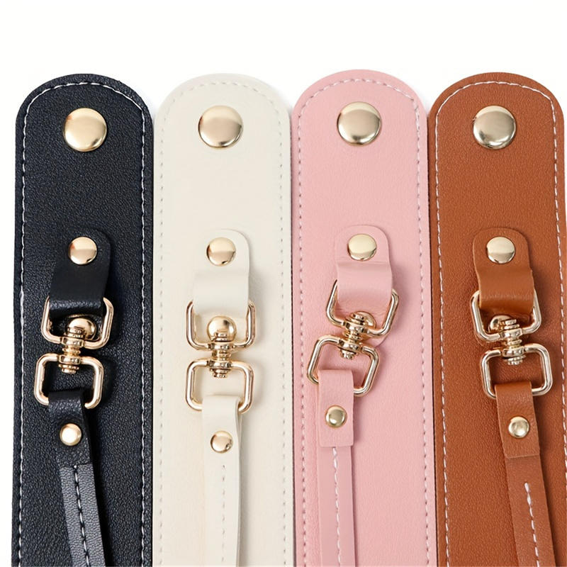 2PCS Portable Strap Holder with Clasp Women Beach Outdoor Snap-On Leather Glove Holder for Handbag Hat Towel