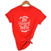 1Pcs Auntie One Blessed Auntie Printed Arrival Funny Casual Short Sleeves Thanksgiving Shirts Family Group