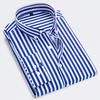 Foreign Trade Autumn New Men'S Plus Size Striped Long-Sleeve Shirt, Fashionable Youth Slim-Fit Shirt