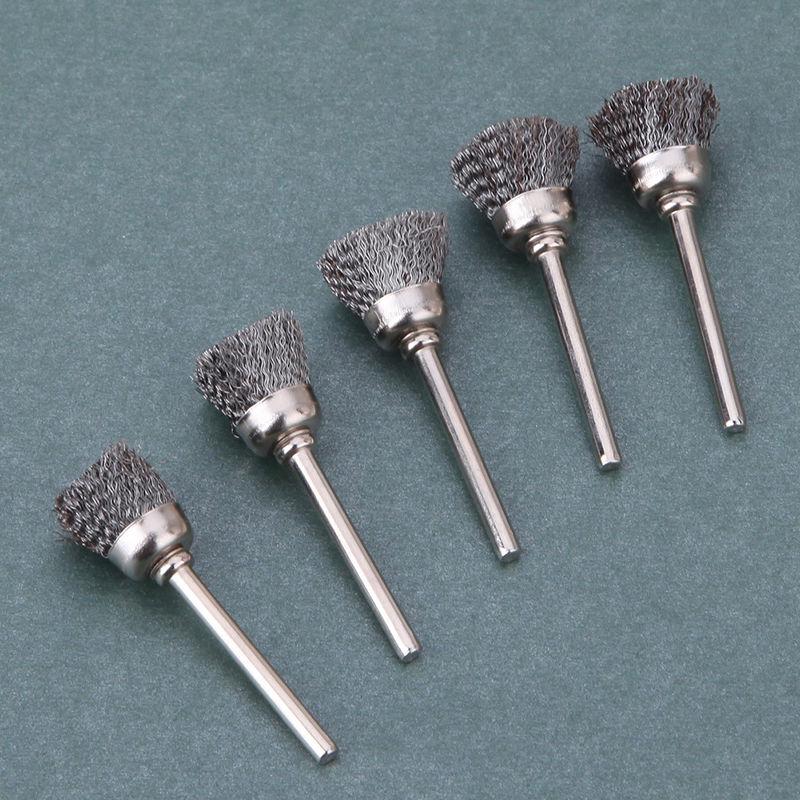 Stainless Steel Cup Wheel Brushes 10pcs Set for Metal Fabrication/Shipyards