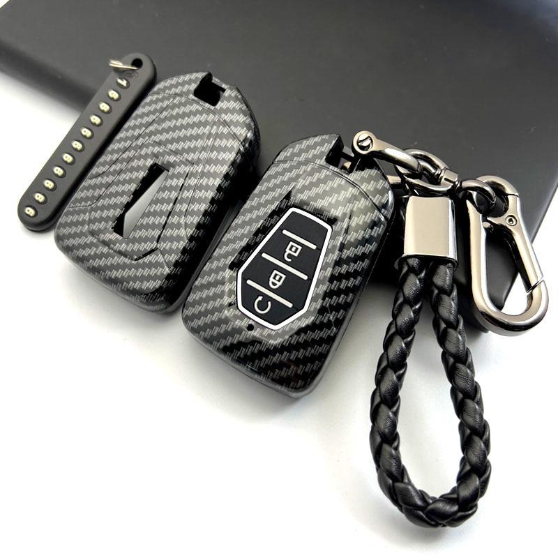 Carbon Abs Car Key Case Remote Control Fob Cover For Isuzu New Mu-X X Series Dmax D-Max X-Terrain Pickup
