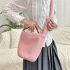 11 Plush Large-capacity Bucket Bag Student Bag Autumn and Winter Commuter Bag Casual Messenger Shoulder Bag